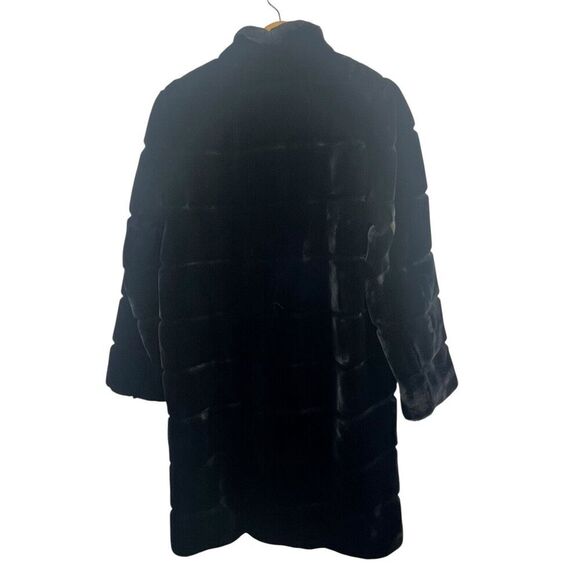 Neiman Marcus Vintage Black Faux Fur Swing Coat Size S - Picture 10 of 12